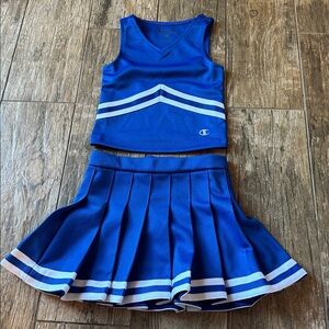 Champion Blue cheerleader cheer uniform outfit YXXS and small
